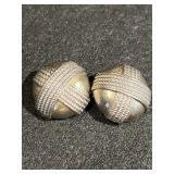 Vintage Fancy Silver Tone Earrings