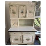 Vintage Hoosier Cabinet w/Enameled Top