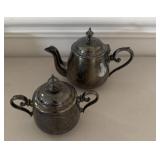 (2) Pieces Heavy Vintage SilverTone Lidded Items