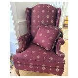 Vintage Wingback Chair with Large Cushion