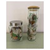 (2) Decorative Jars of Glass