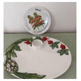 (2) Pieces Colorful Italian Holiday Porcelain