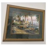 Gold Framed & Matted Waterside Art