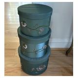 (3) Decorated Hat Boxes