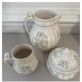 3 Piece Set Matching Vintage Porcelain