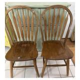 Pair Hoop Back Windsor Arrow Back Side Chairs