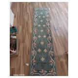 Sculptured Floral Aubusson Runner (Apprx 2 feet 4