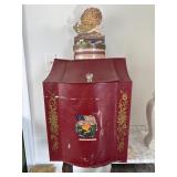 RARE Lift-Top Toleware Bin & Mermaid Collage