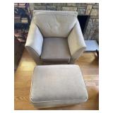 Upholstered Armchair with Matching Ottoman