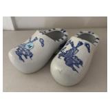 Vintage Pair Decorative Blue/White Porcelain Shoes