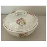 Vintage Floral Porcelain Tureen with Lid