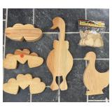 Lot of Wooden Art Incl Animals, Hearts, etc...