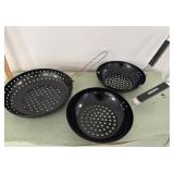 (3) Pieces Cuisinart Nonstick Grill/Fry Cookware