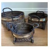 Set of (3) Graduated Double Handled Baskets