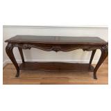 French Style Glass Top Console Table