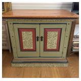 Vintage Fancy Decorated Dbl Door Wooden Cabinet