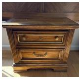 2-Drawer Wooden Nightstand Side Table