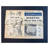 Vintage Washington Examiner newspaper