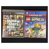 PS3 grand theft auto five & ps4 Lego worlds