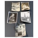 5 Vintage Photographs On Postcards B&W