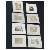 8 Vintage B&W Photographs on Card