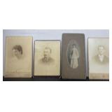 4 Vintage B&W Photographs on Cards