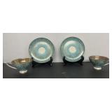 2 Alka Demitasse Cups & Saucers Bavaria