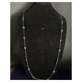 Fancy Blue Beaded Necklace