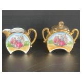 Gold Toned Fancy Sugar & Creamer