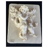 Large Heavy Cherub Relief Plaque
