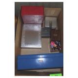 VINTAGE METAL BOX (NO COMBINATION), ASST. BOXES