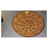 VINTAGE ? HAND WOVEN COILED TRIBAL BASKET 22 x 5