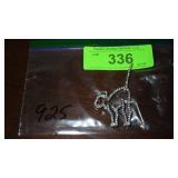STERLING & RHINESTONE CAT PIN / BROOCH (925)