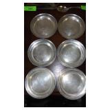 (6) S & W STERLING PLATES (5 1/2") MONOGRAMMED