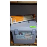 2 JUMBO PORTABLE FILE BOXES, DISPLAY EASEL