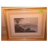 VINTAGE PRINT VUE DE VEVEY 20 1/2 x 16 1/2