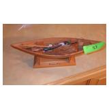 SIGNED LOUISIANA PIROGUE WOODEN BOAT 8/88  (12")