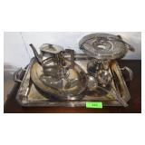 ASST. SILVERPLATE - TRAY, COMPOTE (BROKEN HANDLE)>