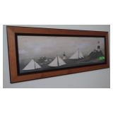 SAILBOAT PRINT FRAMED 41 x 16