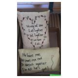 2 NEEDLEWORK DECORATED PILLOWS