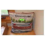 GENEVA LAKE NEEDLEPOINT THROW PILLOW- BROKEN>>>>>>