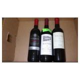 **NO SHIPPING** 3 BOTTLES ASST. WINE 750ML