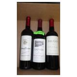 **NO SHIPPING** 3 BOTTLES ASST. WINE 750ML