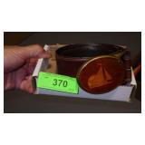 SOLID BRASS BELT BUCKLE ON LEATHER BELT 36