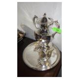 QUADRUPLE PLATE URN & NICKEL SILVER MONOGRAMMED >>