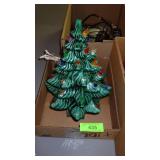 LIGHTED CERAMIC CHRISTMAS TREE 13"