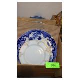 ASST. VINTAGE PLATES (2 FLOW BLUE-1 W/ CHIP)
