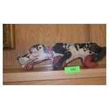 VINTAGE WOODEN SNOOPY PULL TOY (NO ROPE)  18"L