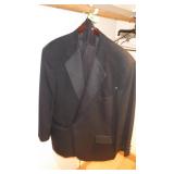 BROOKS BROTHERS SUIT / TUX, PANTS (46R), VEST (L)