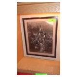 FRAMED CASTLE PHOTO 13 1/2 x 16 1/2